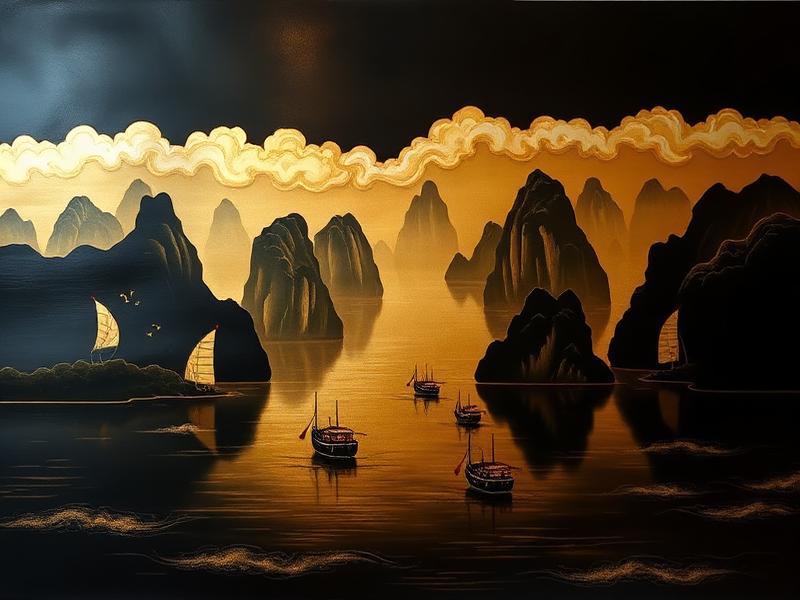 Tranh sơn mài "Vịnh Hạ Long"