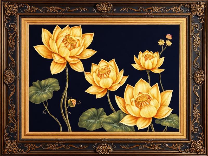 Tranh thêu tay "Sen Việt"