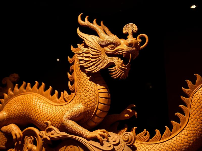 Tượng gỗ "Rồng vươn biển"